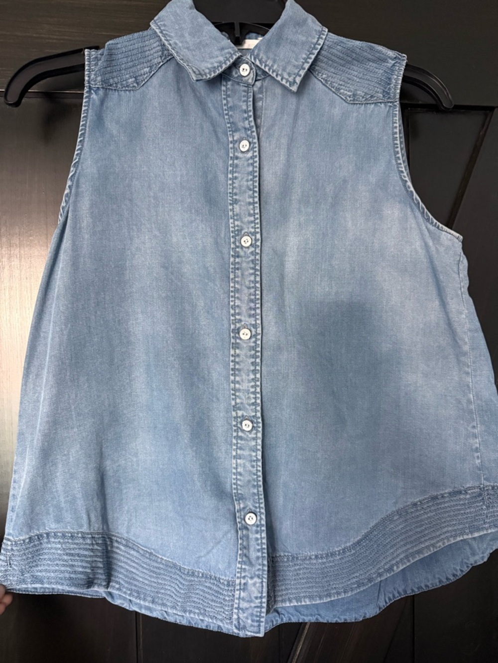 rag & bone light blue denim sleeveless top